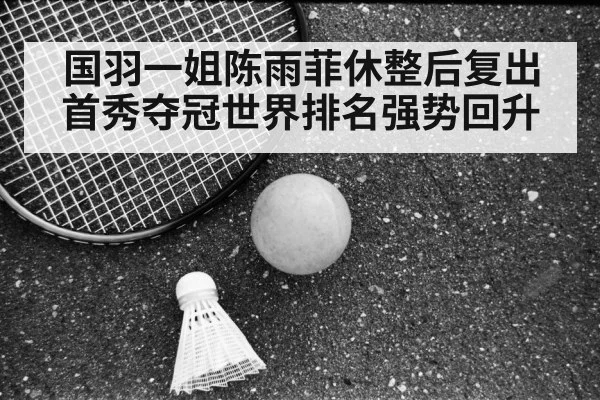 国羽一姐陈雨菲休整后复出首秀夺冠世界排名强势回升
